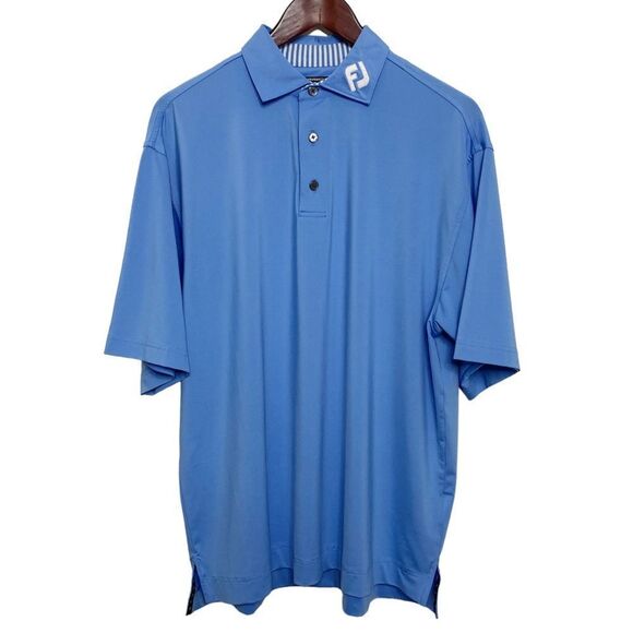 FootJoy Pro dry Lisle Embroidered Golf Polo Shirt Light Blue Medium - Picture 1 of 8